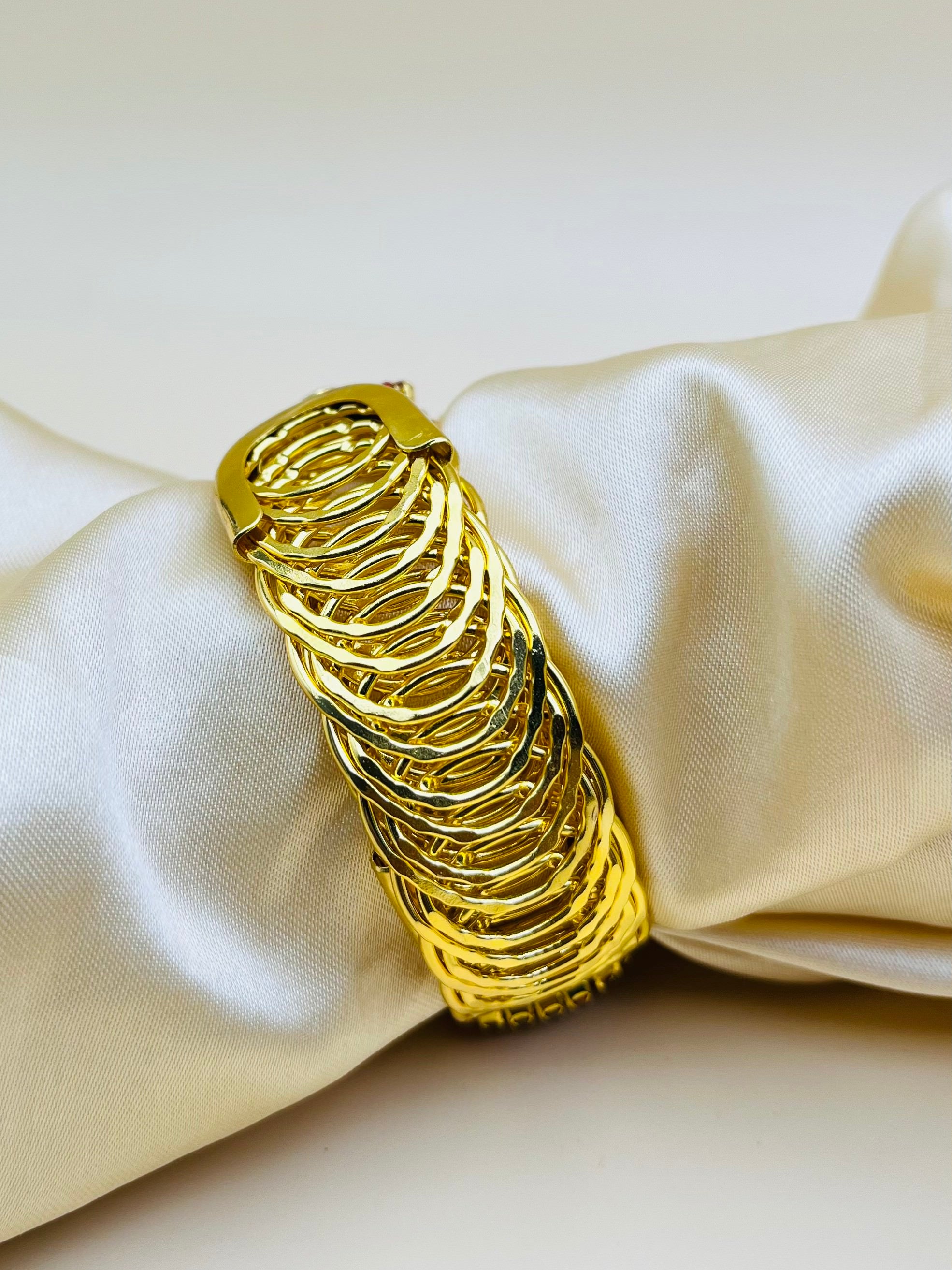 Imported Royal Ruby Crystal Golden Bracelet – Bold and Radiant Elegance Adjustable Bracelet – Best Quality Artificial Bracelet For Girls &amp; Women | Bracelet For Every Occasion | Elegant Design - Random Color