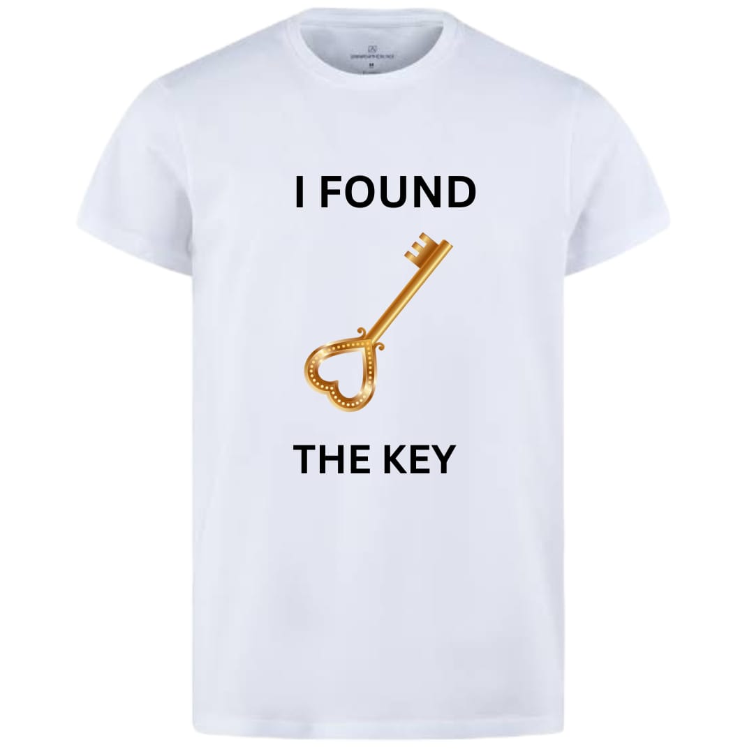Combo Of My Heart &amp; The Key Style White T-Shirt with Cute Design - Heart &amp; key Design T-Shirts  – Best Quality T-Shirts For Girls | T-Shirt For Women - T-Shirt For Men - Small